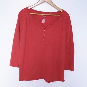 Boho Oversized Coral Cotton Top